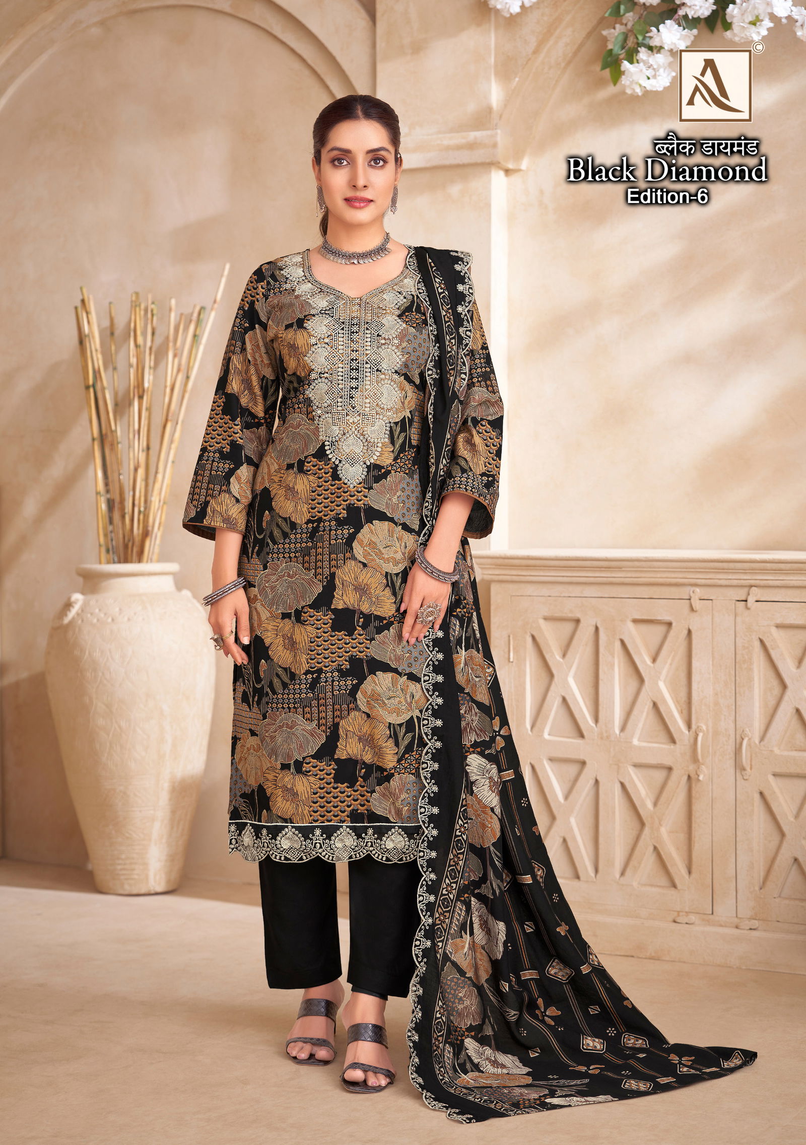 Black Diamond 6 By Alok Suit Rayon Printed Dress Material Exporters In India